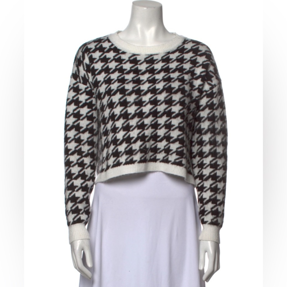 William Rast Houndstooth High Low Crop Sweater - XS